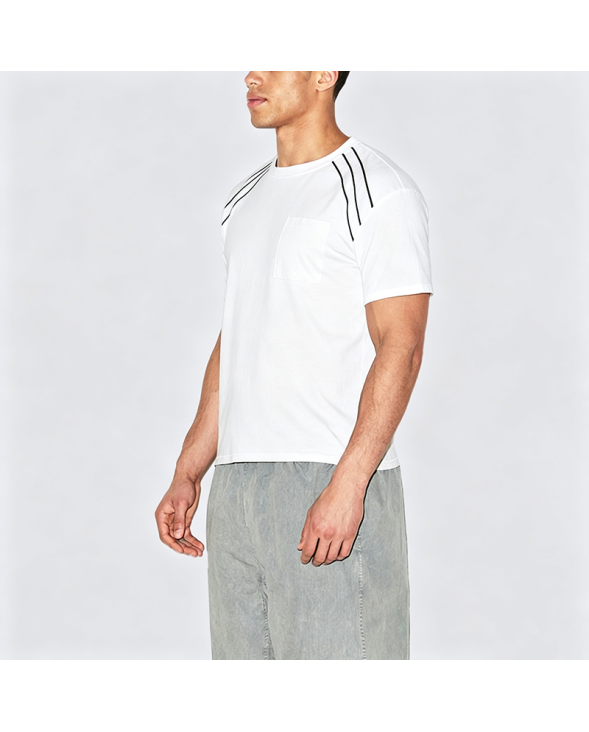 Padded Shoulder Short Sleeve T-Shirt