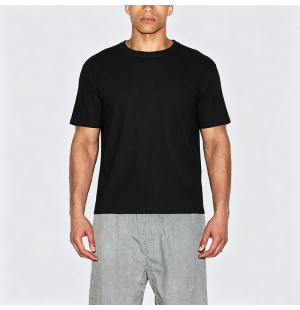 Summer Ice-Feel Ribbed Drape Short Sleeve T-Shirt