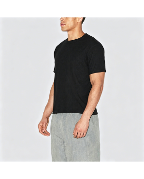Summer Ice-Feel Ribbed Drape Short Sleeve T-Shirt