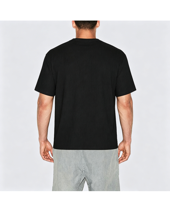 Summer Ice-Feel Ribbed Drape Short Sleeve T-Shirt