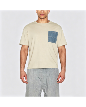 Japanese Minimalist Patch Pocket Work Short Sleeve T-Shirt