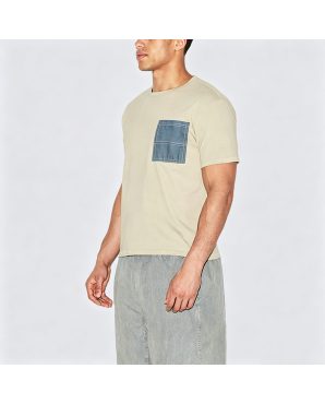 Japanese Minimalist Patch Pocket Work Short Sleeve T-Shirt