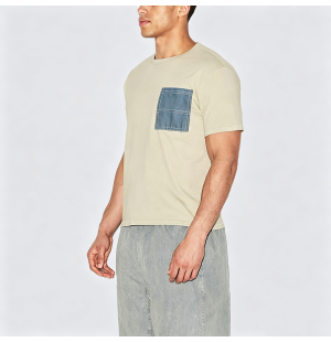 Japanese Minimalist Patch Pocket Work Short Sleeve T-Shirt