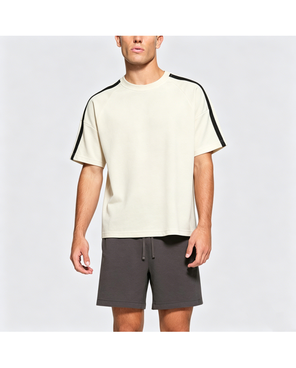 Summer Spliced Striped Short Sleeve T-Shirt