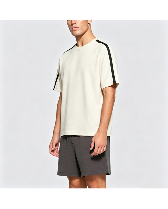 Summer Spliced Striped Short Sleeve T-Shirt