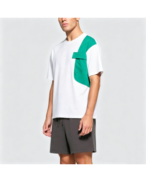 Cotton Deconstructed Color-Block Men's Short-Sleeve T-Shirt