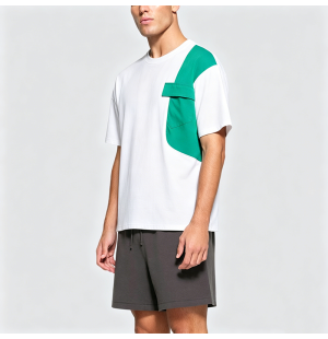 Cotton Deconstructed Color-Block Men's Short-Sleeve T-Shirt