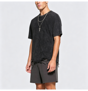 Distressed Washed Short-Sleeve T-Shirt