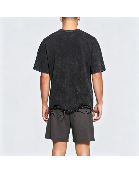 Distressed Washed Short-Sleeve T-Shirt