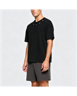 American High Street Padded Shoulder Loose Short Sleeve T-Shirt