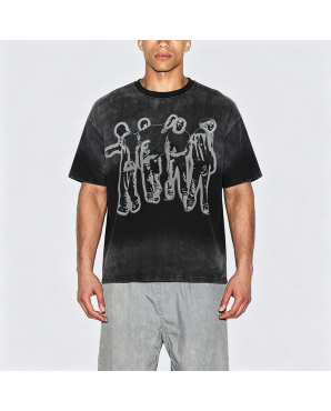 Gradient Washed Cotton Short Sleeve T-Shirt