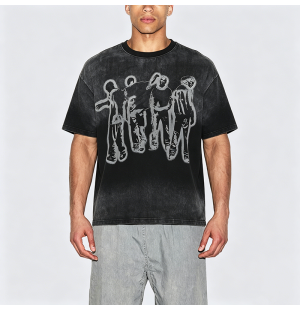 Gradient Washed Cotton Short Sleeve T-Shirt