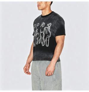Gradient Washed Cotton Short Sleeve T-Shirt