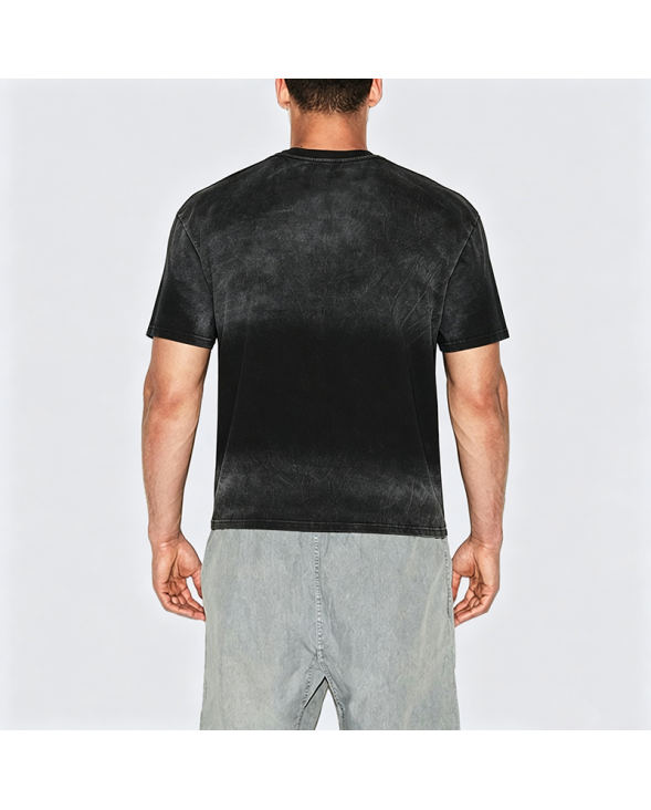 Gradient Washed Cotton Short Sleeve T-Shirt