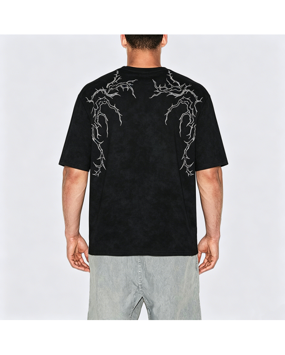 American Style Heavy Embroidery Loose Short Sleeve T-Shirt