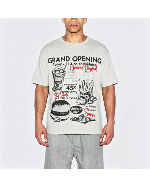 Hamburger Print Heavyweight Cotton Short-Sleeve T-Shirt