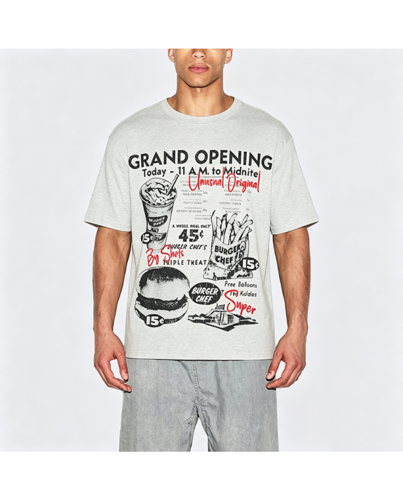 Hamburger Print Heavyweight Cotton Short-Sleeve T-Shirt