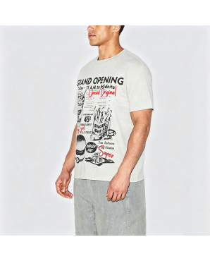 Hamburger Print Heavyweight Cotton Short-Sleeve T-Shirt