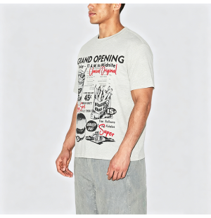 Hamburger Print Heavyweight Cotton Short-Sleeve T-Shirt