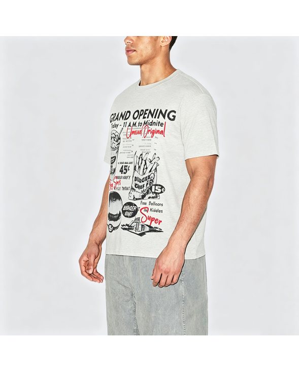 Hamburger Print Heavyweight Cotton Short-Sleeve T-Shirt