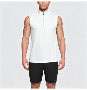 Star Zipper Sleeveless Top Men's Summer Vest