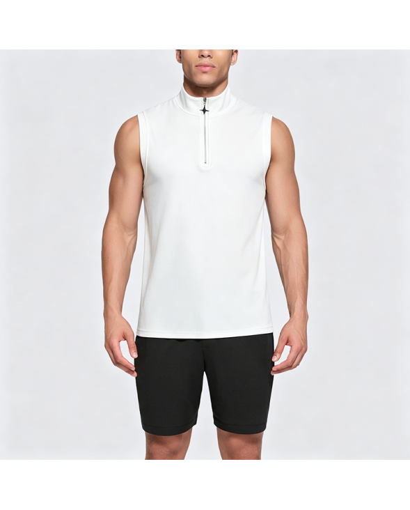 Star Zipper Sleeveless Top Men's Summer Vest