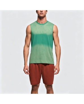 Gradient Tie-Dye Print Sleeveless Loose Tank Top