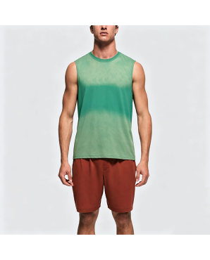 Gradient Tie-Dye Print Sleeveless Loose Tank Top