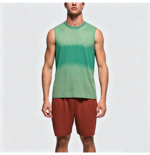 Gradient Tie-Dye Print Sleeveless Loose Tank Top
