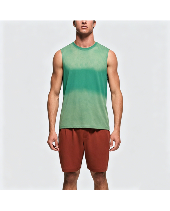 Gradient Tie-Dye Print Sleeveless Loose Tank Top