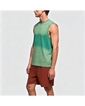 Gradient Tie-Dye Print Sleeveless Loose Tank Top