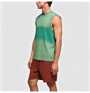 Gradient Tie-Dye Print Sleeveless Loose Tank Top