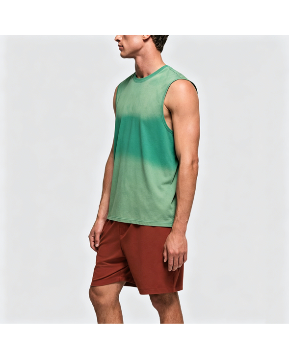 Gradient Tie-Dye Print Sleeveless Loose Tank Top