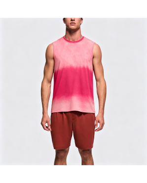 Dopamine Fun Cartoon Print Pitaya Color Vest Men's