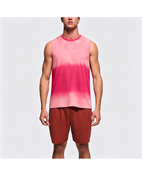 Dopamine Fun Cartoon Print Pitaya Color Vest Men's