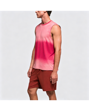 Dopamine Fun Cartoon Print Pitaya Color Vest Men's