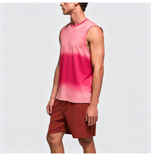 Dopamine Fun Cartoon Print Pitaya Color Vest Men's