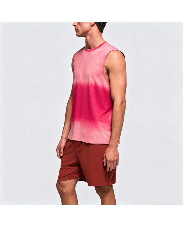 Dopamine Fun Cartoon Print Pitaya Color Vest Men's