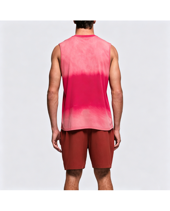 Dopamine Fun Cartoon Print Pitaya Color Vest Men's