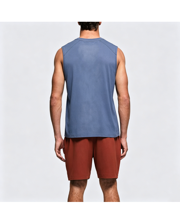 Men's American Retro Necklace Print Sleeveless T-Shirt Street Vest