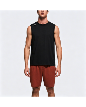 Creative Pin Decorated Black Sports Sleeveless T-Shirt