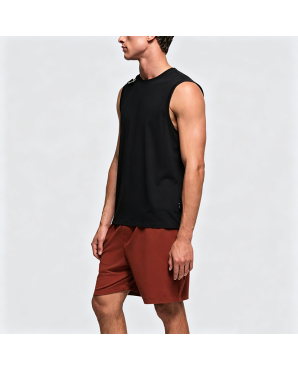 Creative Pin Decorated Black Sports Sleeveless T-Shirt