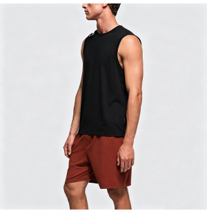Creative Pin Decorated Black Sports Sleeveless T-Shirt