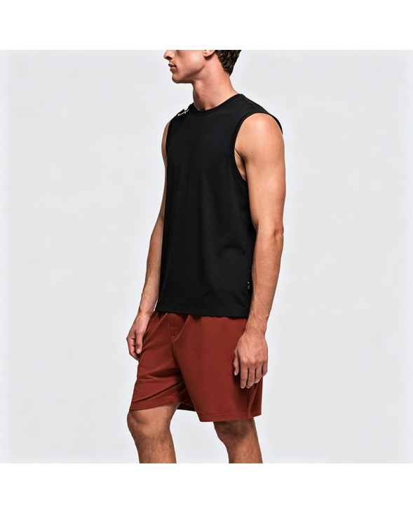 Creative Pin Decorated Black Sports Sleeveless T-Shirt