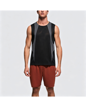 American Retro Patchwork Sports Fitness Vest