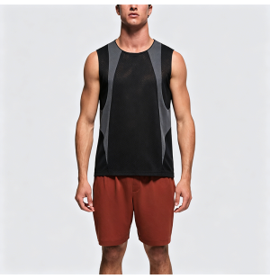 American Retro Patchwork Sports Fitness Vest