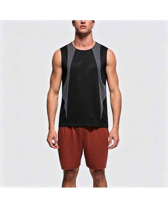 American Retro Patchwork Sports Fitness Vest