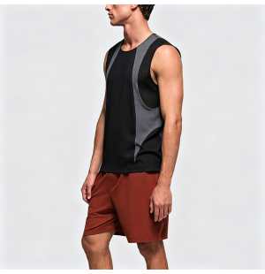 American Retro Patchwork Sports Fitness Vest
