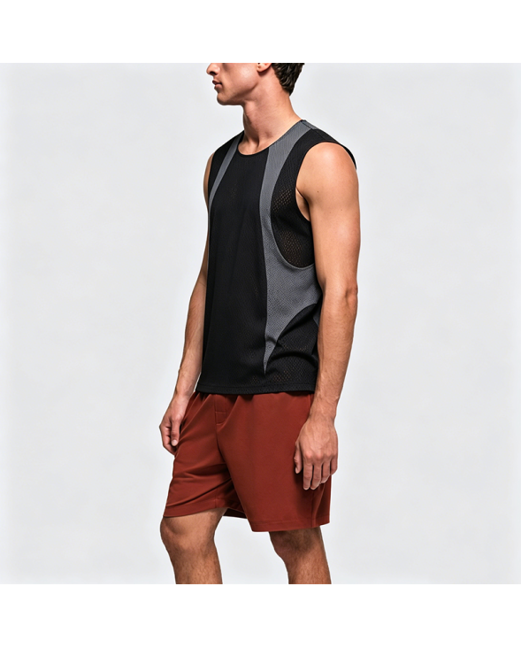 American Retro Patchwork Sports Fitness Vest