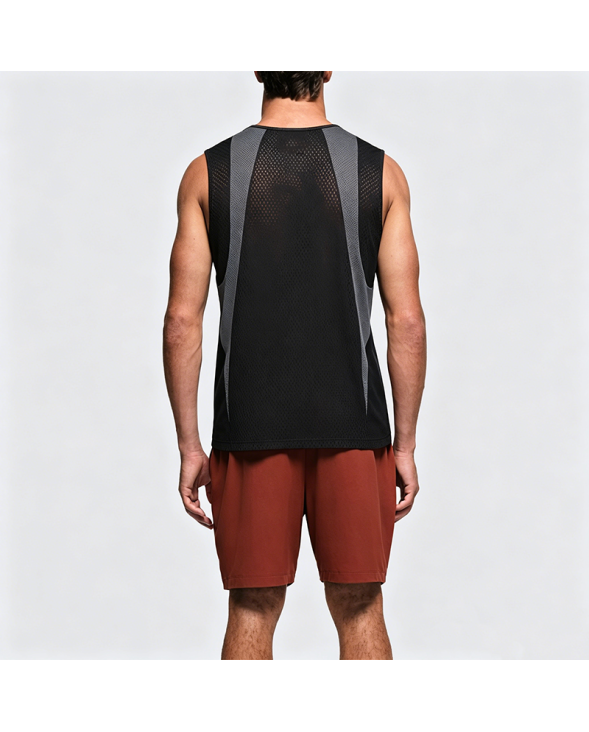 American Retro Patchwork Sports Fitness Vest